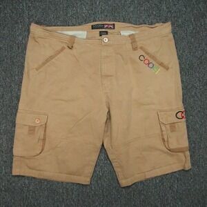 Coogi Shorts Mens 42 Khaki Tan Cargo‎ Classic Fit Embroidered
